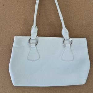 Claudia Firenzi White Leather Purse Bag